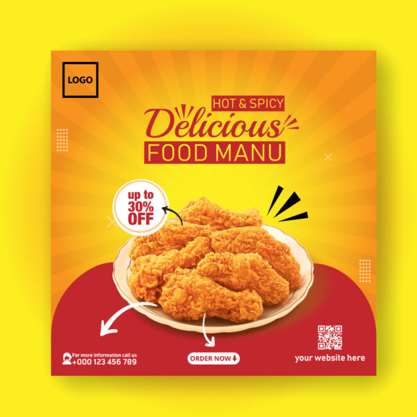 delicious food banner design