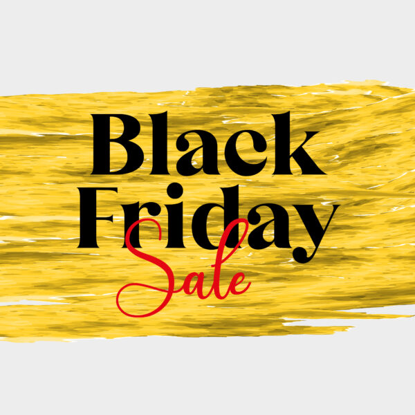 Black Friday Sale Banner Gold Brush Stroke Vector | Discount Promotion