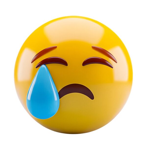 Sad crying 3d emoji PNG